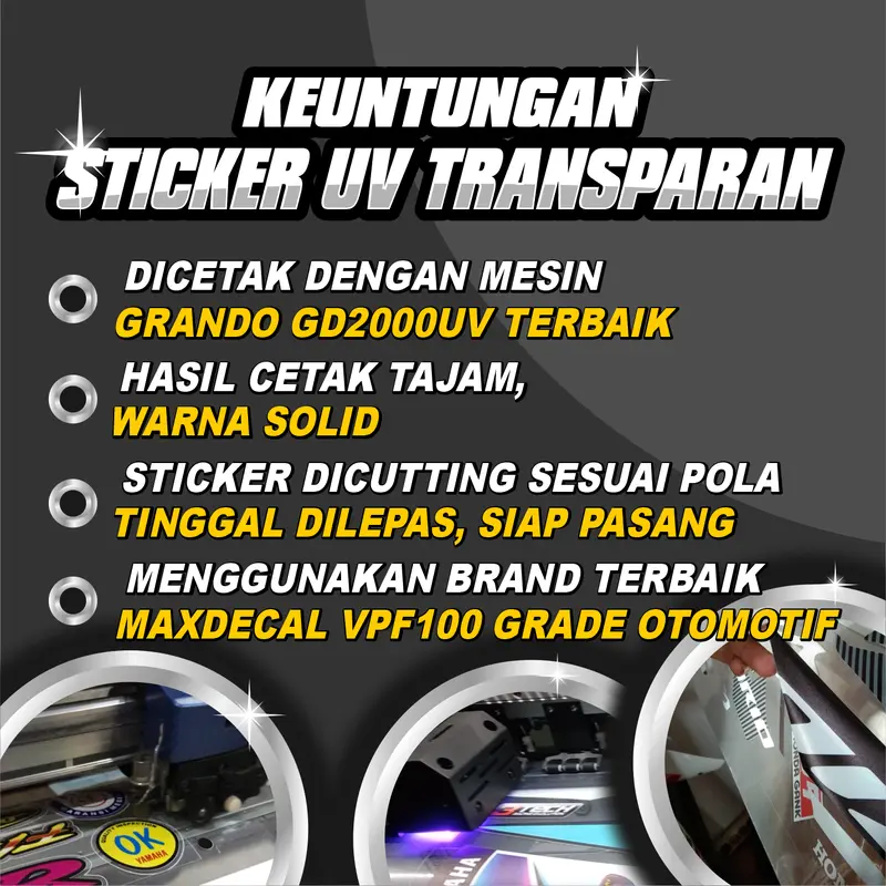 Striping UV Motor RX King / Stiker Transparan Aksesori Body Motor RX King Bisa Custom - SRX 7
