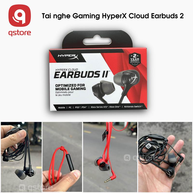 Tai nghe Hyper X Cloud earbuds 2 tai nghe gaming chất âm sống động Nhét Tai Earphone Nghe Nhạc