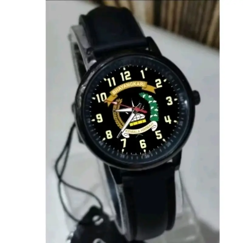 Jam Tangan Wanita Logo Persit TNI AD Tali Kulit Anti Air - Watches Kaca 3
