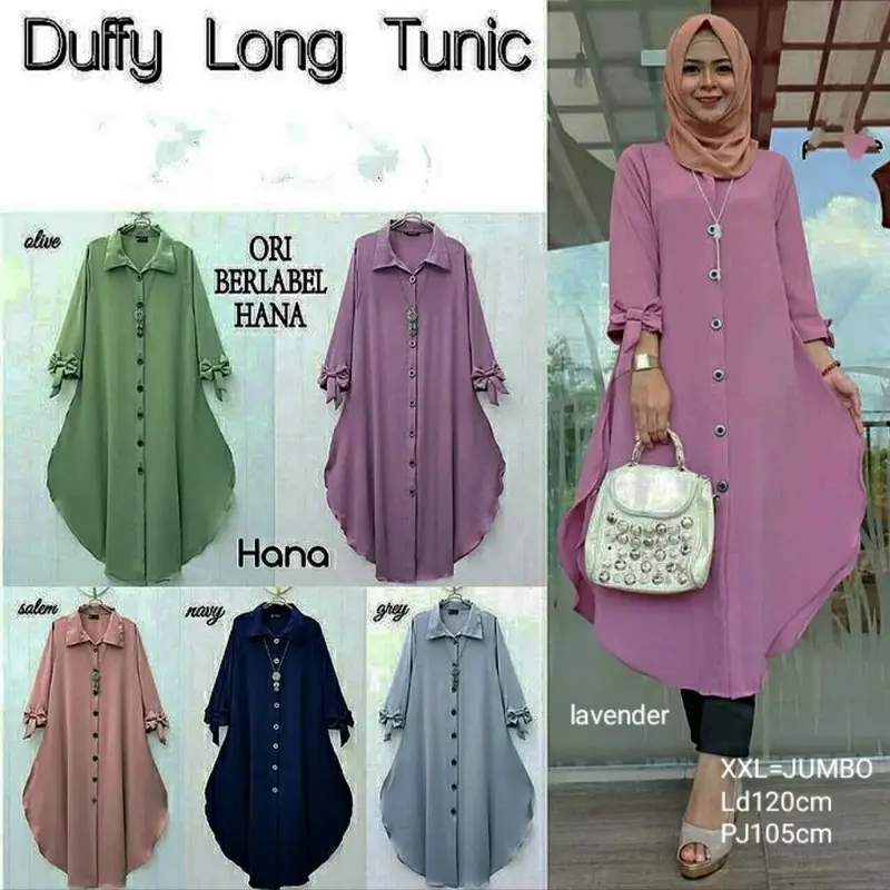 Tunik Jumbo Duffy Ld120&100 Tunik wanita Terlaris Hijab Muslimah Kekinian Atasan Jumbo Busui&Frendly Fashion Muslim Baju Wanita Cod 0
