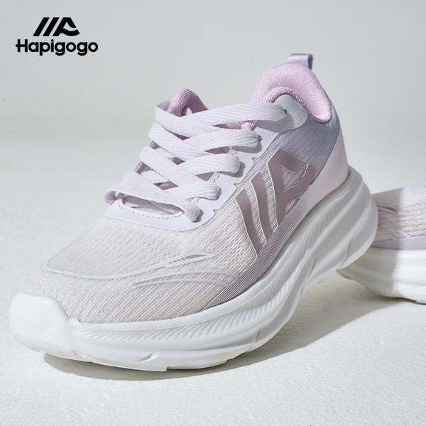 HAPIGOGO Sepatu Latihan Lari Wanita Tali Lavender Desain Sporty Tinggi Hak 1-3 cm Sol Antiselip Ringan Nyaman untuk Penggunaan Seharian outdoor Running Olahraga,sepatu running,sepatu running cewek