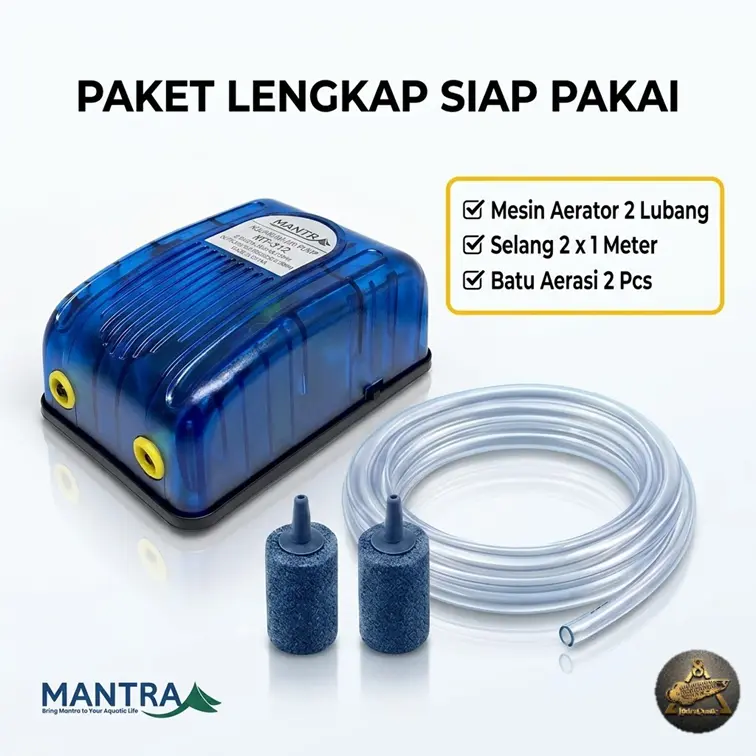MESIN AERATOR DUA LUBANG GETARAN HALUS TIDAK BERISIK AIR PUMP 2 LUBANG