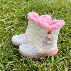 Sepatu Boots Anak Perempuan Lucu Model Terbaru 2025 Motif Bulu Pita Kartun IB05