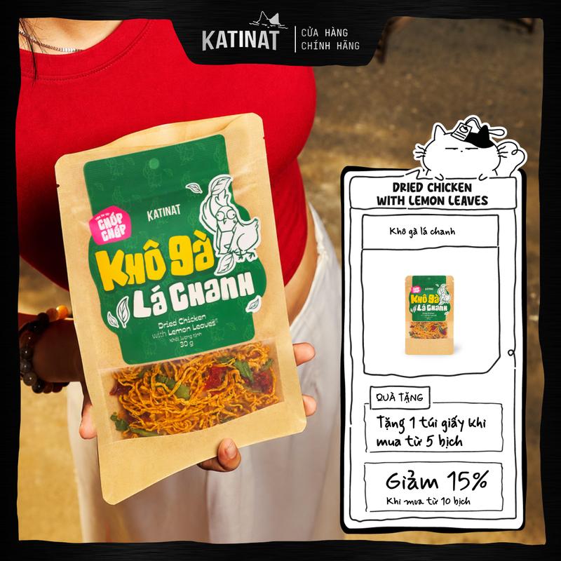 KATINAT Khô Gà Lá Chanh, Khô Heo Cháy Tỏi, Món Ăn Vặt Chất Lượng 30g