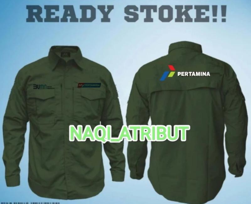 Product Introduction of KEMEJA BUMN MY PERTAMINA KEMEJA PERTAMINA LENGAN PANJANG FULL BORDIR DEPAN BELAKANG BISA COSTUM Casual 9