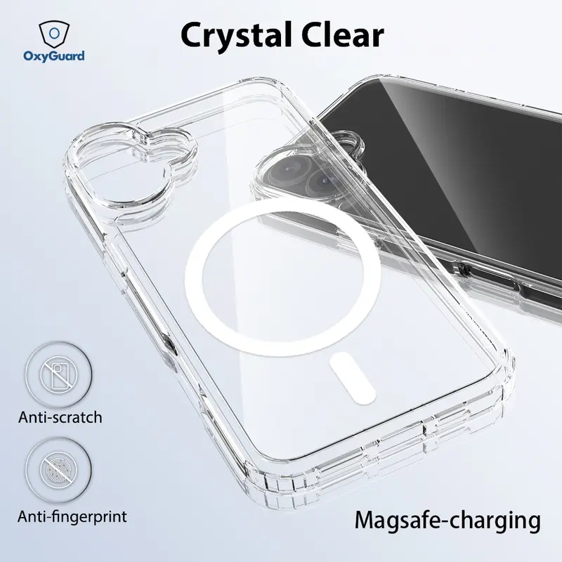 Case for iPhone 16 15 14 Pro Max Plus OXYGUARD Proguard Clear Magsafe Anti Crack Protection Softcase Casing Cover 8