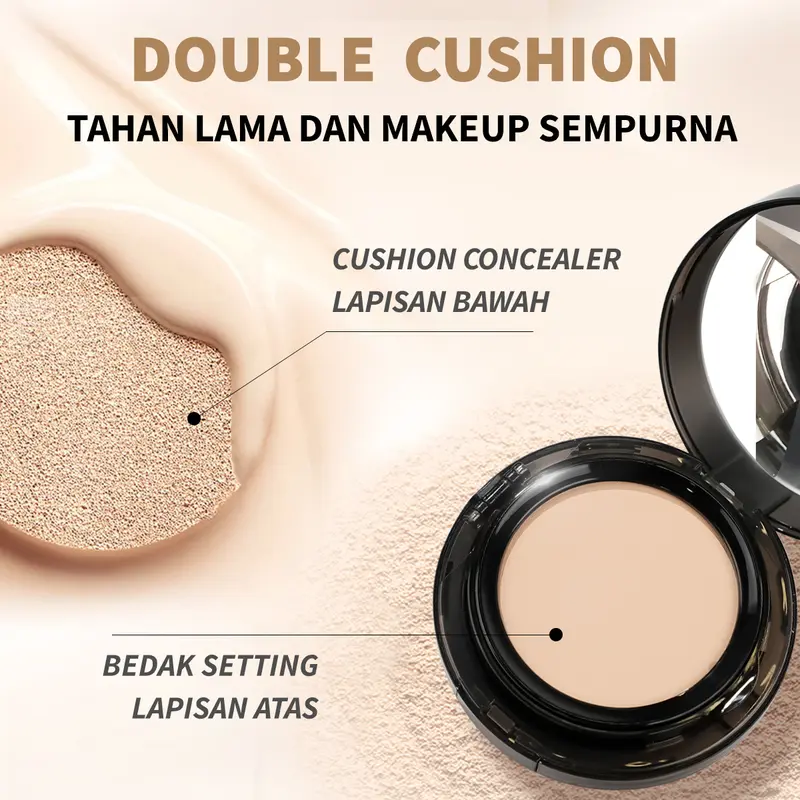 ONLYOU  Double cushion pressed powder 2 in 1 concealer foundation lasting do not take off makeup pressed  Sunscreen Cushion SPF30 PA+++【BPOM】【COD】 8