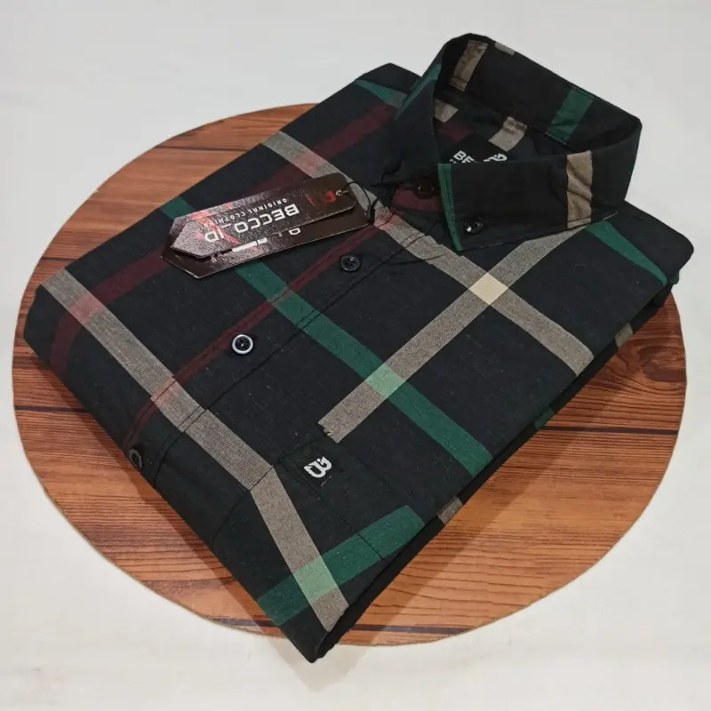 kemeja lengan pendek pria motif kotak import distro terbaru 5