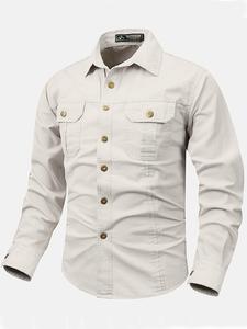Camisa de trabajo para hombre estilo militar de manga larga, top casual de la Fuerza Aérea y Ejército, cómoda y duradera, perfecta para uso diario