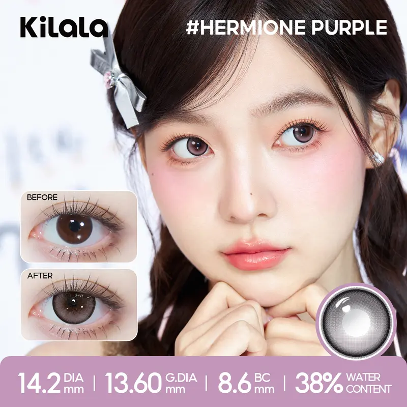 Kilala Lens 1 Ngày 10 chiếc kính áp tròng màu đen nâu xám tím DIA 14.0-14.5mm độ cận 0-7 lens siêu mỏng 0.06 mm nâng cấp thành phần giữ ẩm đeo lâu không mỏi mắt [series Sense Of Lens] 6