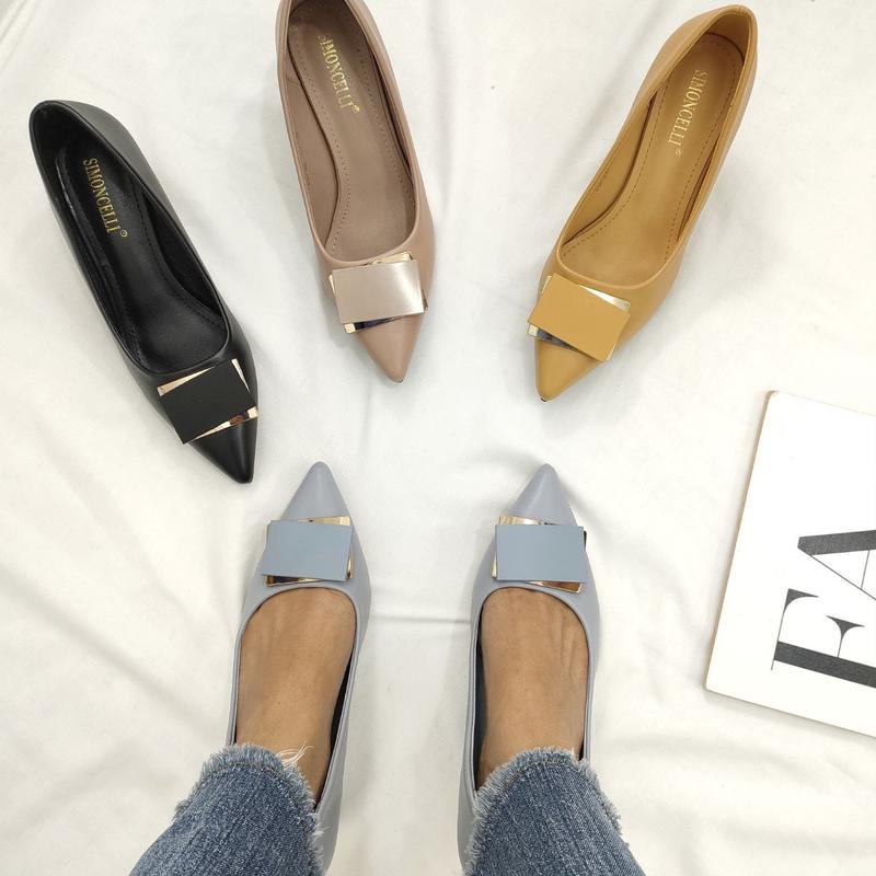 Simoncelli Sepatu Wanita Heels 5 Cm Sepatu Kerja Kuliah Kondangan Heels Kerja Pesta Hitam Khaki Elegant Import PHC98-JU Shoes 4