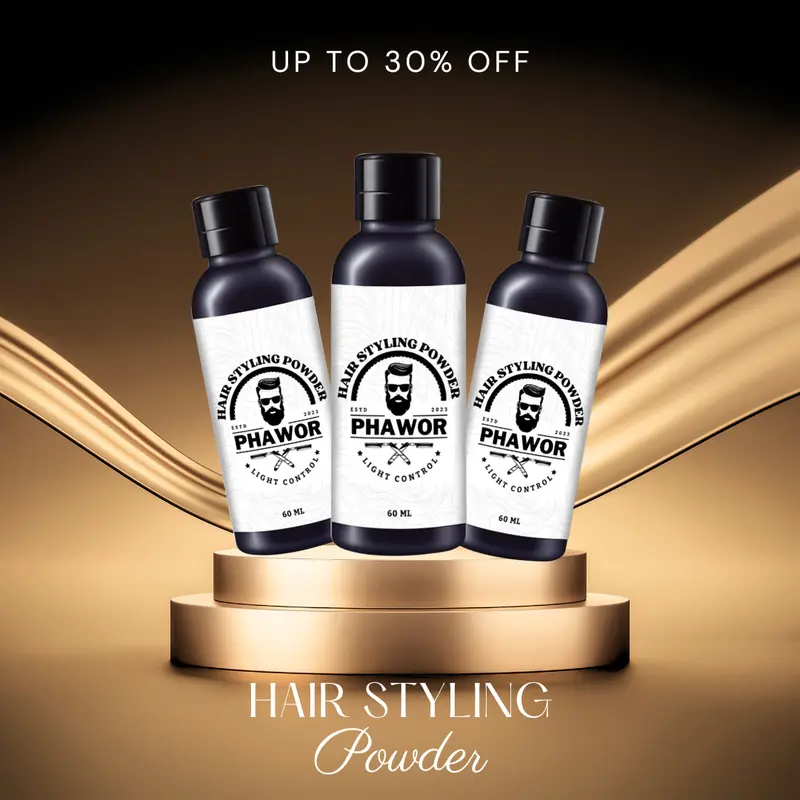 Hair  Pria by Phawor Hair Styling dan Volumizing 60 ml / 10 gram powder 4