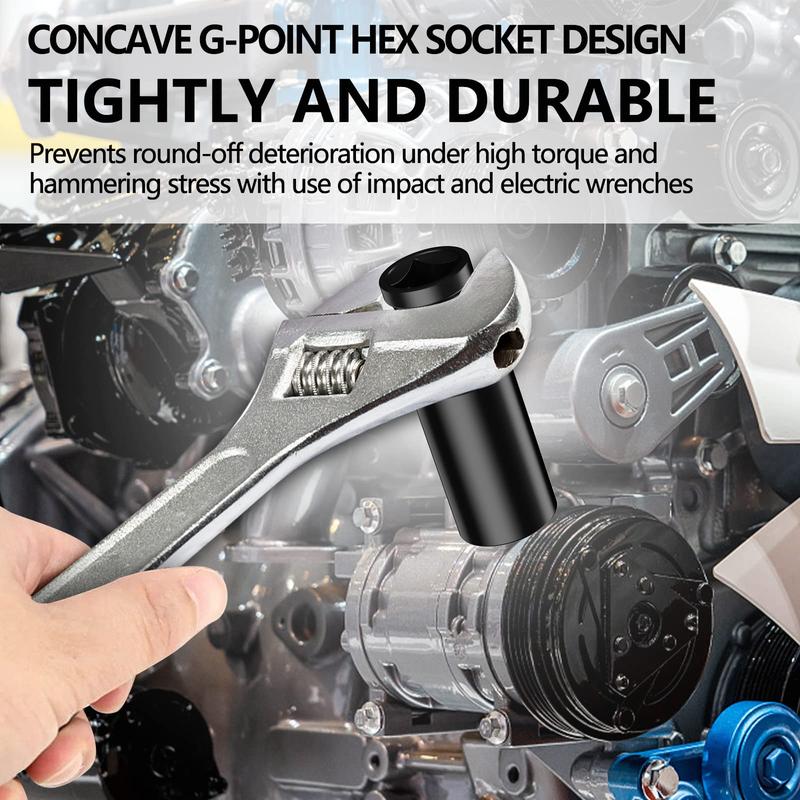 Impact Socket Set 1/2 Inch Drive 10PCs, 10mm-24mm Mertic Automotive Trucks Tractors Engines Repairing DIY Mechanic Tool ;Impact Deep Socket Set 10Pcs 10-24mm Durable Reliable Drive Cr-Mo Steel for Professional Repair DIY Tasks with Carrying Case 4