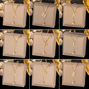 (Bebas beli 2 dapat bonus) H-Girl888  COD K58 Kalung  Huruf 26 cakep titanium wanita elegan korea