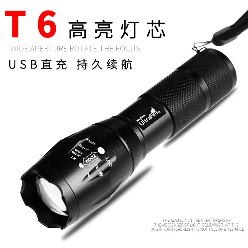 Đèn Pin Sạc Usb Hợp Kim Nhôm, Công Suất Cao, Tầm Xa, Di Động, Ngoài Trời, Đa Chức Năng, Đèn Led Cưỡi Đêm, Mới