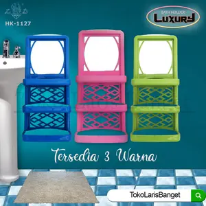 CERMIN GANTUNG PLASTIK / RAK KAMAR MANDI SERBAGUNA /  RAK SABUN LUXURY