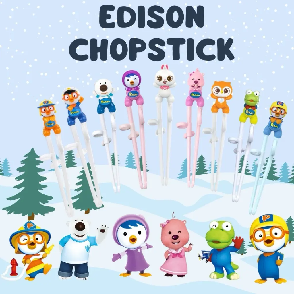 Edison Training Chopstick Pororo / Sumpit Makan Anak BPA FREE Original