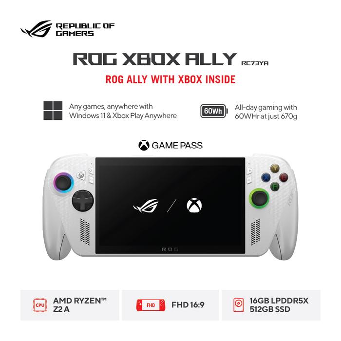 Gambar Asus ROG Xbox Ally RC73YA-Z2AA30A6W [AMD Ryzen Z2A|RAM 16GB|SSD 512GB|Win11|BNIB|Garansi Asus Indonesia] dari megacom.id Kota Administrasi Jakarta Pusat Tokopedia