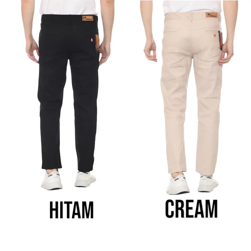 Paket Hemat Celana Chinos Panjang 100k Dapat 2 Slimfit Kerja Harian Santai TheBrosSecond Pria Wanita Casual Formal Katun Melar 2