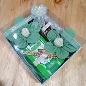 HAMPERS seperangkat alat sholat muslimah  set lengkap sudah Dihias lebih Hemat mewah bahan Katun Hampers Mukena Sajadah Tasbih Tasbih Lebaran Hijab Mika Motif tempat  sholat renda
