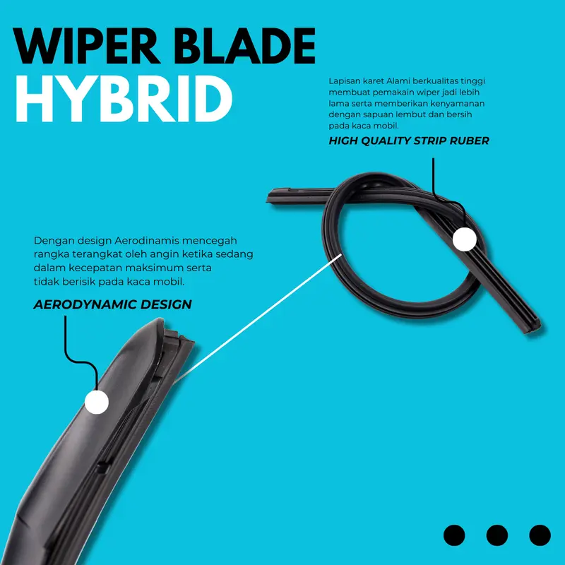 Wiper Mobil hybrid Blade Universal 1 Set Kiri dan Kanan Pembersih Kaca Depan 1