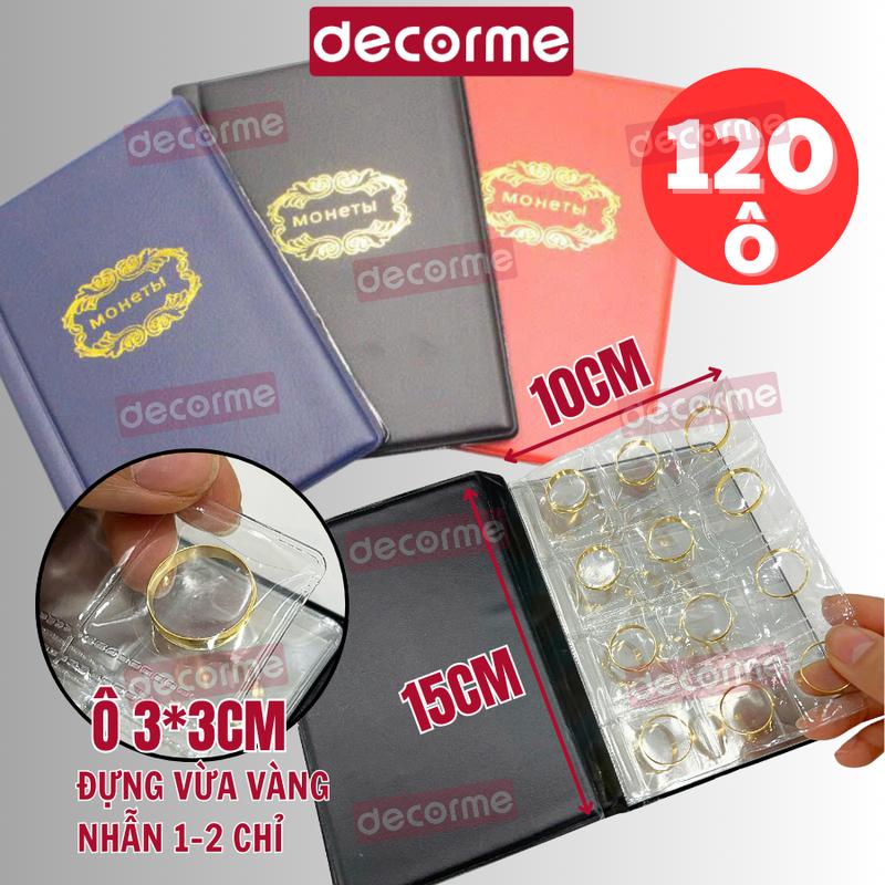 Sổ tiết kiệm đựng vàng 120-250 ô Decorme Sổ đựng vàng nhẫn, trang sức, sổ tiết kiệm