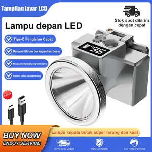 (COD) Diterangi selama Sangat terang Senter Cas Super Terang Kepala Anti Air Jarak Jauh 3800mah Tahan 18 Jam Super LED Baterai Lithium Super Terang Paling Terang Senter Tahan Air Terang Jarak Jauh Senter Kepala Super Terang Led Jarak Jauh Tahan Air