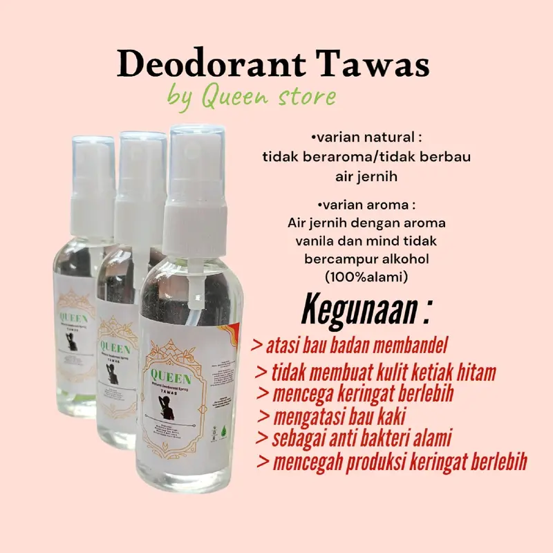 DEODORANT TAWAS SPRAY NATURAL 1 Botol Queen (60ml) 3