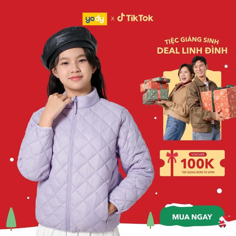  YODY Áo Phao Trẻ Em Trần Trám 3 Lớp Siêu Ấm PHK7003 