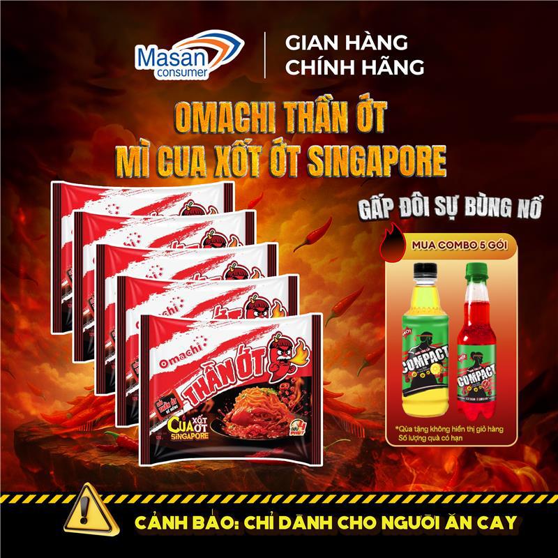   QUÀ KHÔNG HIỆN GIỎ  Combo 5 gói Mì Omachi thần ớt mì cua xốt ớt singapore 126g 