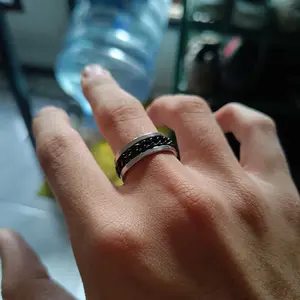 StuffiStalk - Archie Cincin Rantai Stylish Chain Ring Titanium Steel Hadiah Elegan   Pria