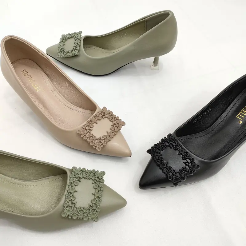 Simoncelli Sepatu Wanita Heels 5 cm Polos Sepatu Kerja Kuliah Pesta Heels Kerja Hitam Black Khaki Elegant Import PHC97-JU Heels Shoes 7