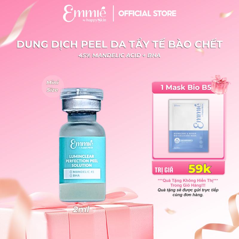 Dung dịch Peel tẩy tế bào chết Luminclear Perfection Cải thiện mụn Hỗ Trợ Làm Sạch Da giúp da Căng bóng Chai Minisize 2ml Emmié by HappySkin
