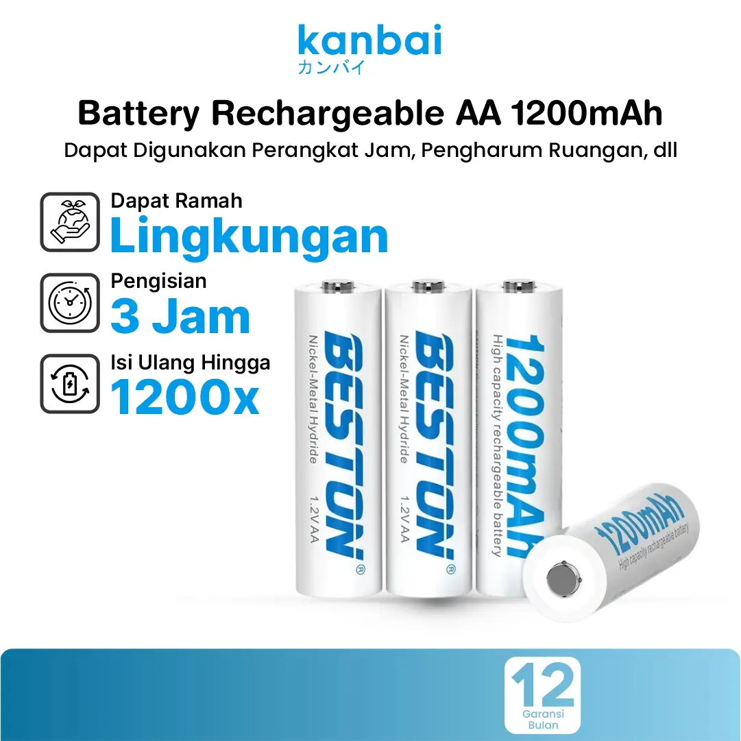Baterai Isi Ulang Beston Baterai AA 1200mAh Rechargeable BS-AA1200 Garansi