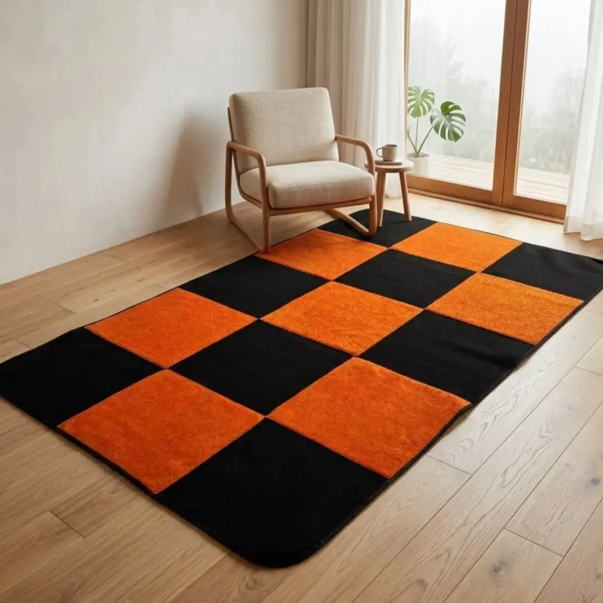 Karpet Minimalis Motif Kotak Aesthetic 120 X 200 CM | Motif Catur, Checkerboard | Modern , Premium