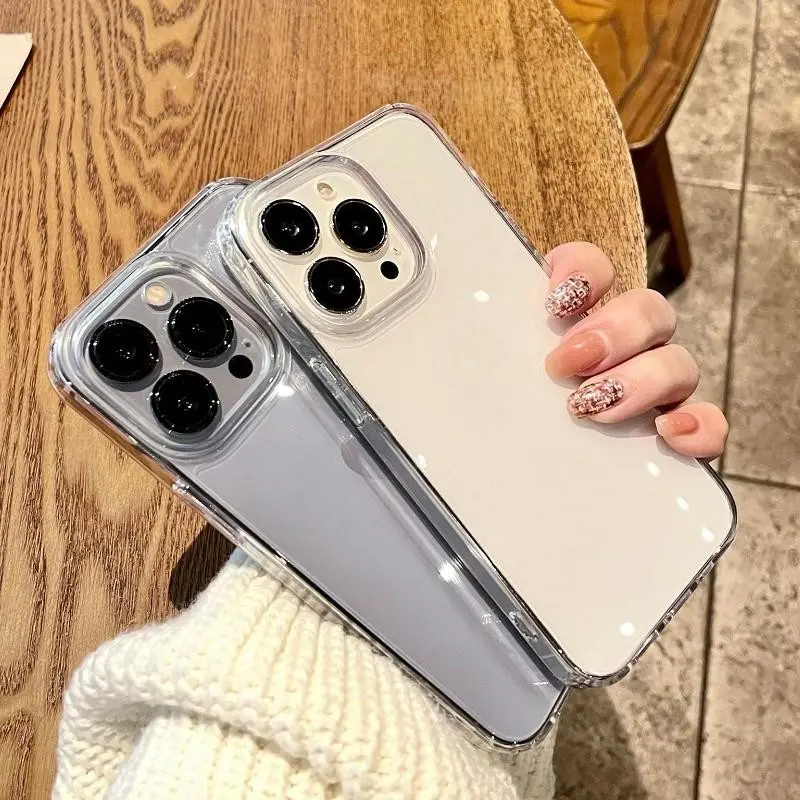 Luxury Transparent Soft Acrylic Phone Case For iPhone 14 13 12 11 Pro Max XS X XR SE3 7 8 Plus Mini Shockproof Protective Cover