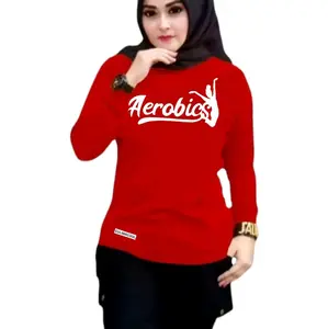 KAOS OLAHRAGA ATASAN WANITA MUSLIMAH SENAM GYM FITNESS RUNNING LENGAN PANJANG Sport Top Sporty