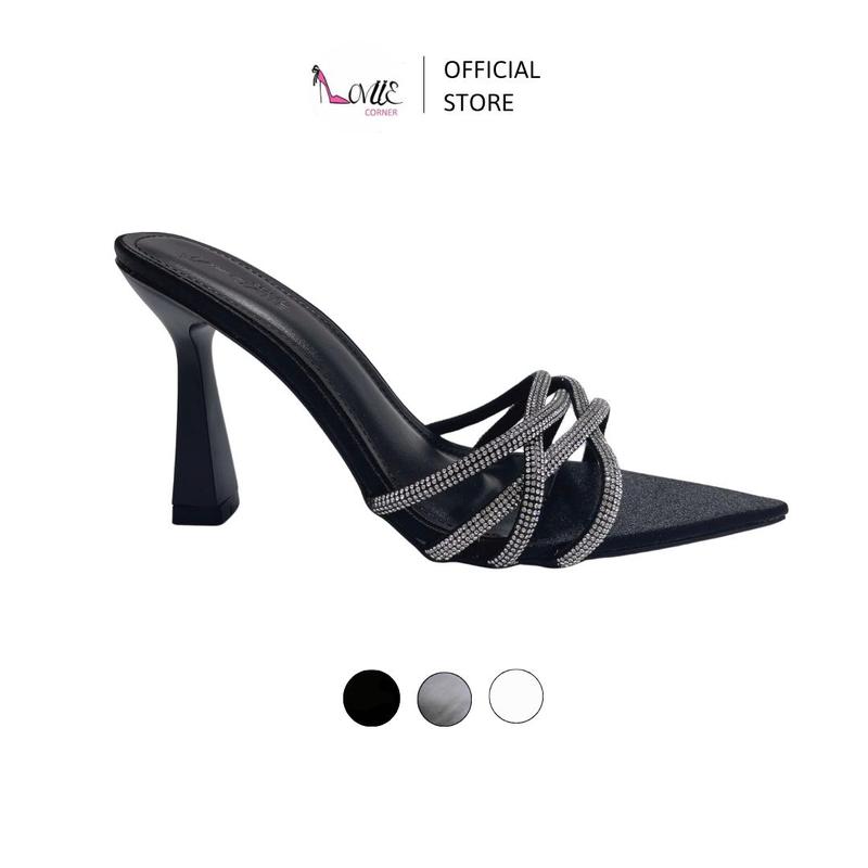 LOVIIECORNER - CAO GÓT NỮ MŨI NHỌN - GUỐC NỮ XINH ĐÍNH ĐÁ DÂY MẢNH HIỆN ĐẠI - GÓT NHỌN CAO 9 PHÂN D230812