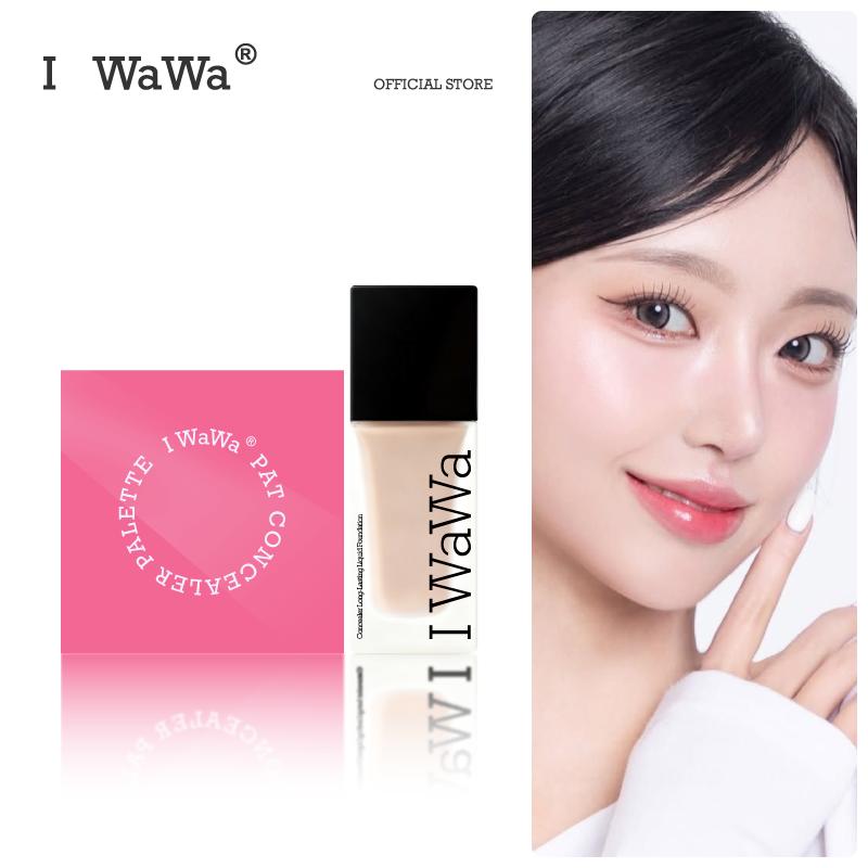  【I WaWa A Bảng Màu Che Khuyết Điểm 4 Màu Kèm Bông Mút Miễn Phí Hiệu Chỉnh Màu Đánh Bóng Và Tạo Đường Viền Che Quầng Thâm Và Vết Thâm 