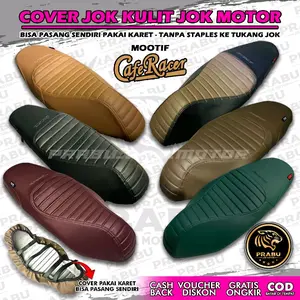BOSS (PASANG SENDIRI) Cover jok Motor Motif Caferacer Pakai karet Pemasangan mudah Scoopy, Stylo, Genio, Beat, Vario, Nmax, Pcx, Adv, Lexi, Fino