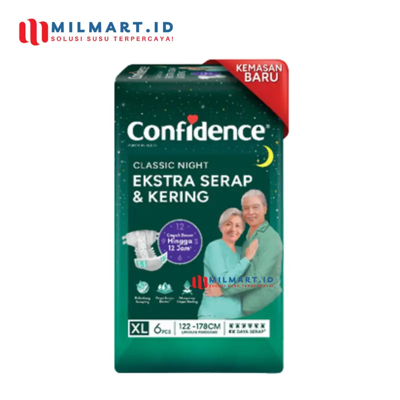 Confidence Cassic Night XL 6 Popok Perekat Dewasa Adult Tape Diapers Popok Ekstra Serap 0