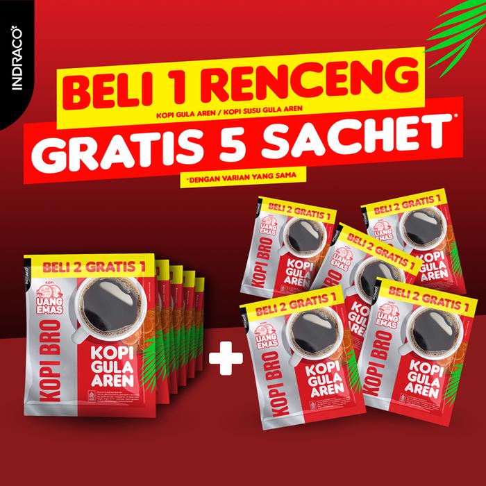 Gambar Uang Emas Kopi Bro Kopi Gula Aren (10 sachets x 23g) dari INDRACO Store Kab. Gresik Tokopedia