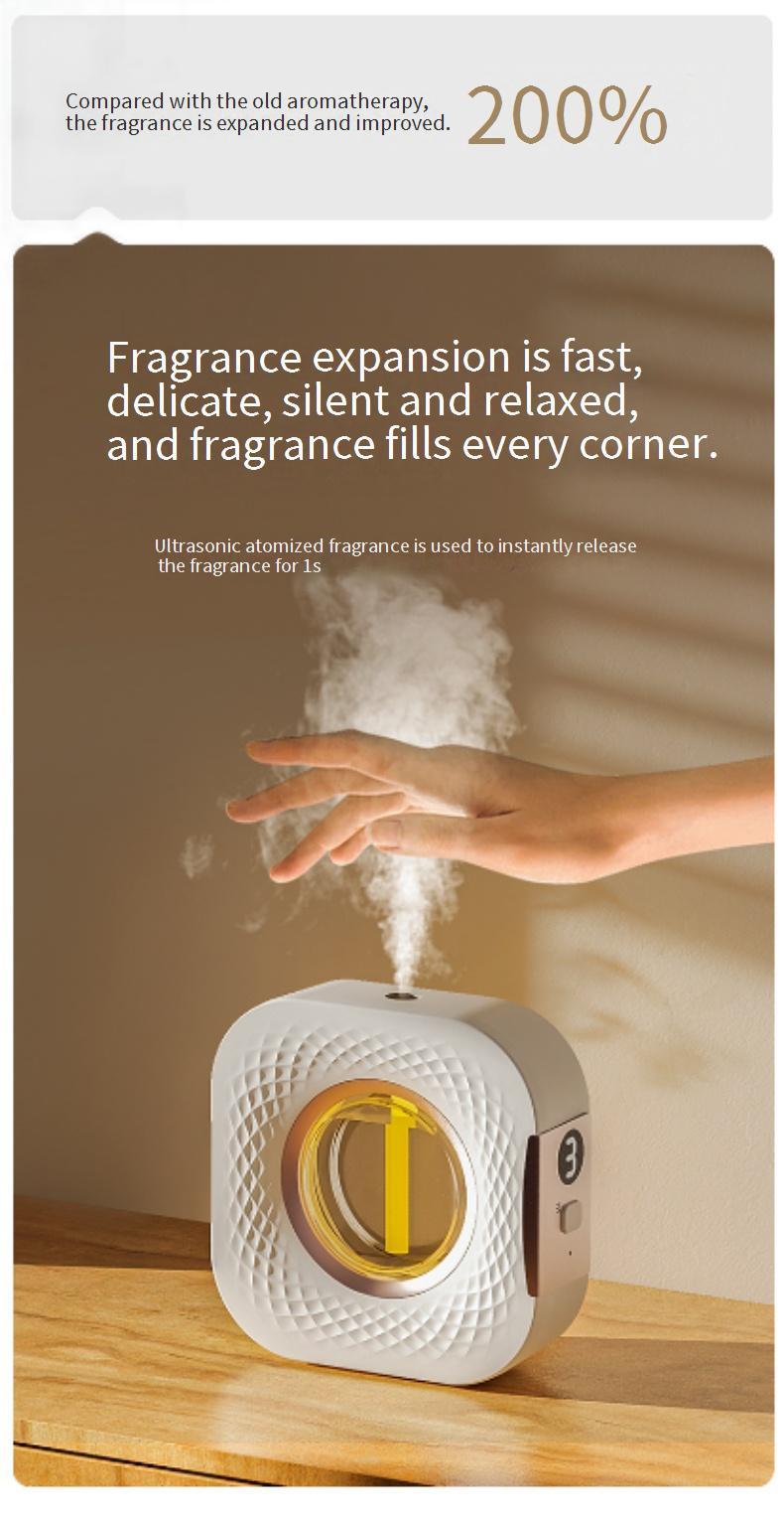 Product Introduction of New automatic fragrance sprayer mini silent commercial household bathroom odor deodorizing air diffuser + essential oil refill 0