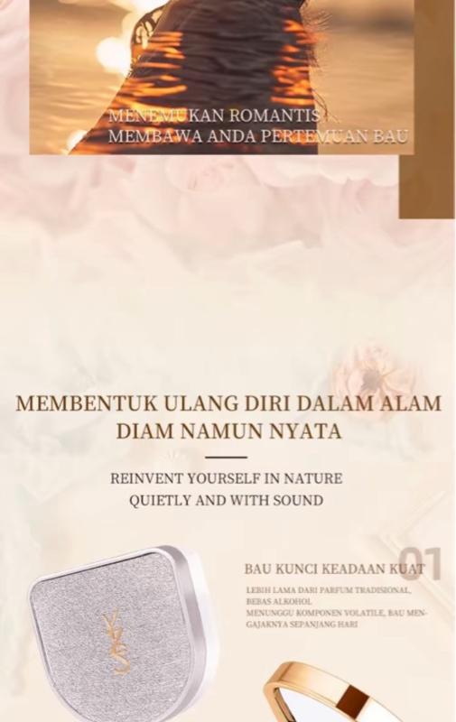 [BEST SELLER] YZS Parfum Padat Mini– Balm Wangi Eksklusif Segar Mewah & Elegan, Super Tahan Lama Awet 12 Jam,Praktis Dibawa, Simple & Mudah Dipakai, No Alkohol & Cocok untuk Seharian Elegant Pria Wanita Hour