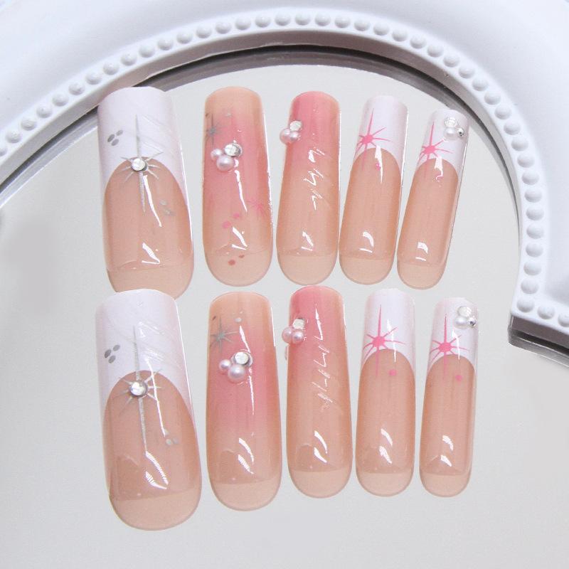 Kuku Palsu Extension 24pcs Nails / Kuku  Palsu Motif Free Lem Cair Kuku panjang 4