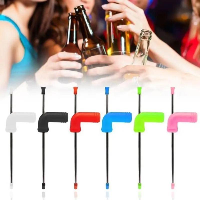 Ống Thổi Ống Thở Đôi, Dụng Cụ Bar Uống Bia, Thép Không Gỉ, Có Thể Dịch Vụ Bong Bia, Phễu, Thực Dụng Và Cầm Tay, Máy Phân Phối Bia, Thích Hợp Để Uống Bia, Dụng Cụ Bar 1