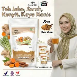 MAINDHI Teh Sereh Jahe Kunyit & Kayumanis Instan Serbuk Herbal isi 20 teabag Minuman Teh Rimpang Alami