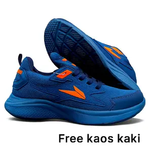 GUMERS Sneakers Sepatu Nevi Oren, Sepatu Olahraga & Casual, Bahan PU & Canvas, Sol Karet Phylon, Free Kaos Kaki, Size 36-44 Outdoor Sintetis