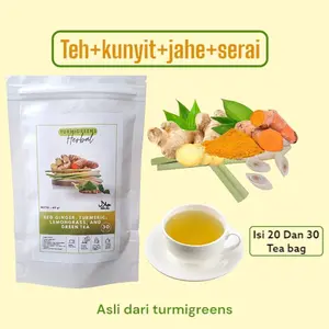 TEH HERBAL TEH KUNYIT,JAHE & SERAI TURMIGREENS TEA HERBAL ALAMI