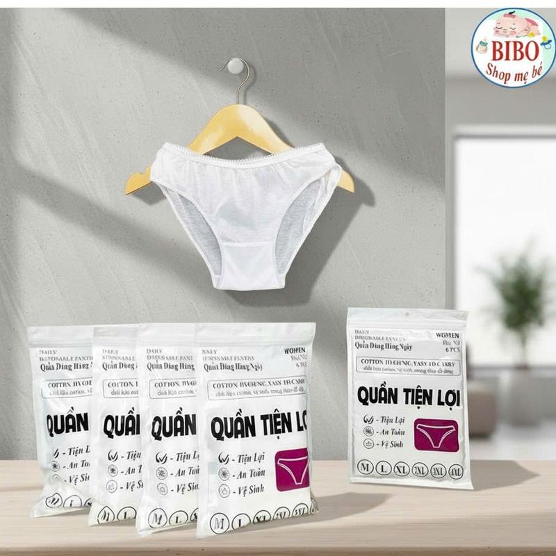  Combo 12 Quần lót giấy chất COTTON dùng 1 lần ,Quần tiện lợi dùng đi du lịch mẹ đi sinh,sinh viên 